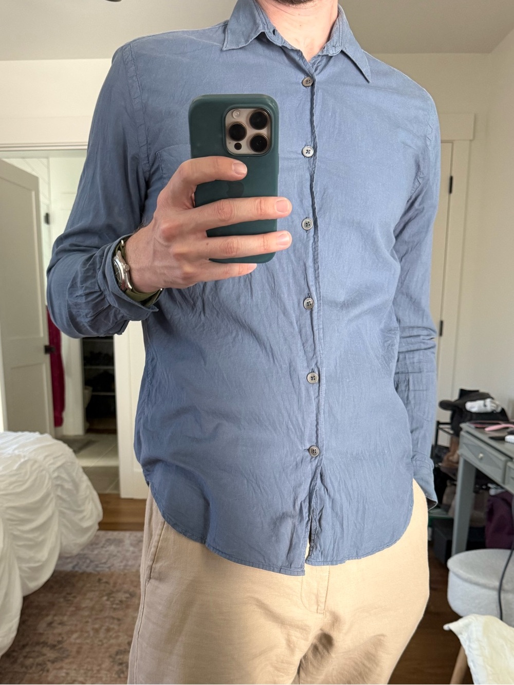 Our Legacy Blue Casual Button-Down Shirt